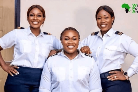 Three Nigerian sisters who are all pilots shine