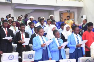 A cross section of secondary school students and The Independent Corrupt Practices and Other Related Offences Commission (ICPC) officials at the inauguration of Students Anti-Corruption Clubs (SACs) in the FCT