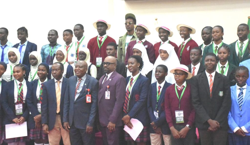 A cross section of secondary school students and The Independent Corrupt Practices and Other Related Offences Commission (ICPC) officials at the inauguration of Students Anti-Corruption Clubs (SACs) in the FCT