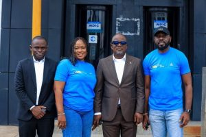 L-R: Water.org Senior Partnership Account Manager, Mr. Gilbert Okpono; Acting Managing Director of FAST MfB, Mrs. Juliet Odigie, Mrs. Juliet Odigie; Executive Secretary of NAMB, Mr. Eddy Orok; and FAST MfB’s Group Head Marketing, Mr. Okon Osemwonta Inyang; during the FastWash product launch in Benin City, Edo State